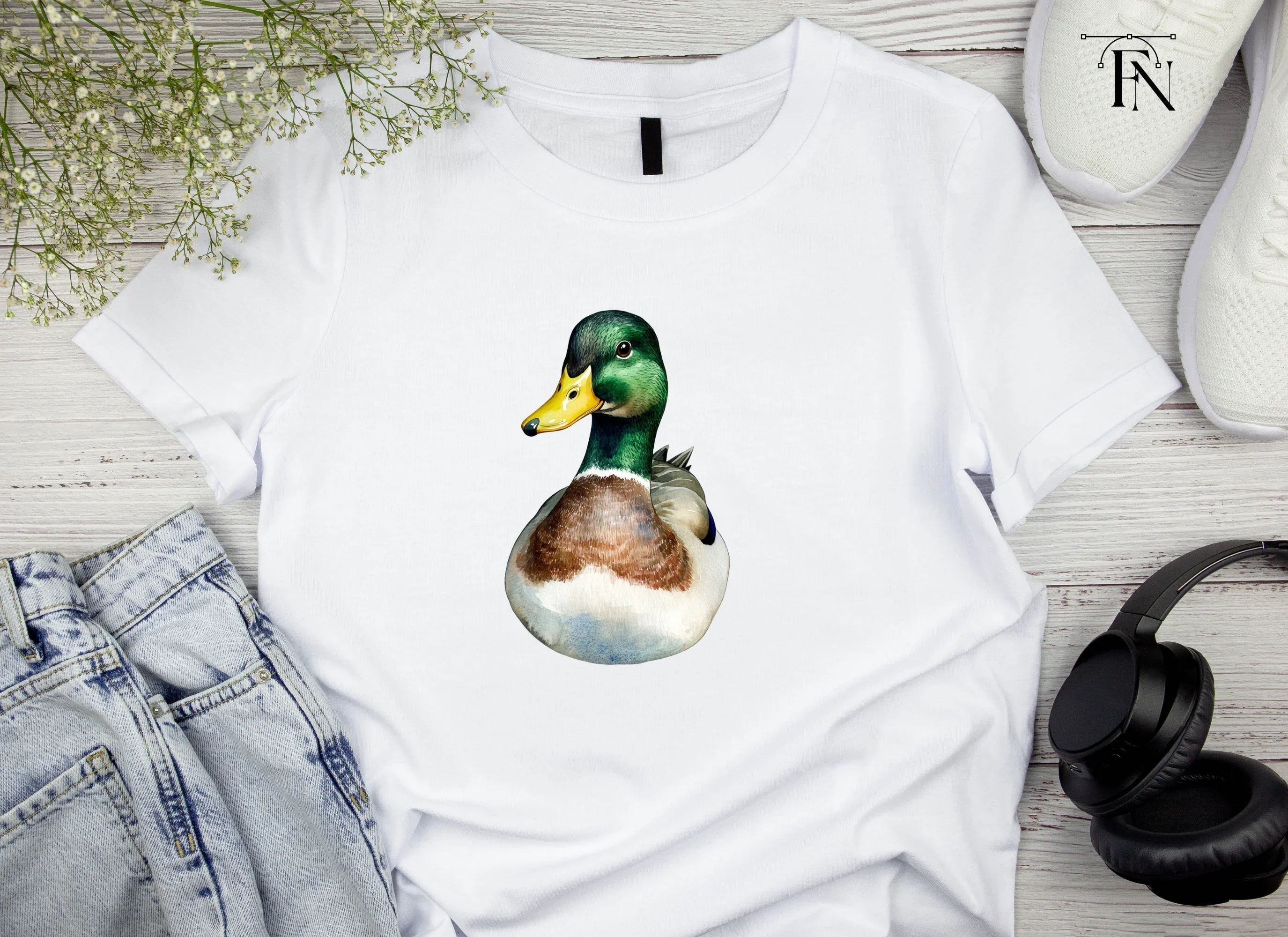 Front View Mallard Duck Clipart Bundle