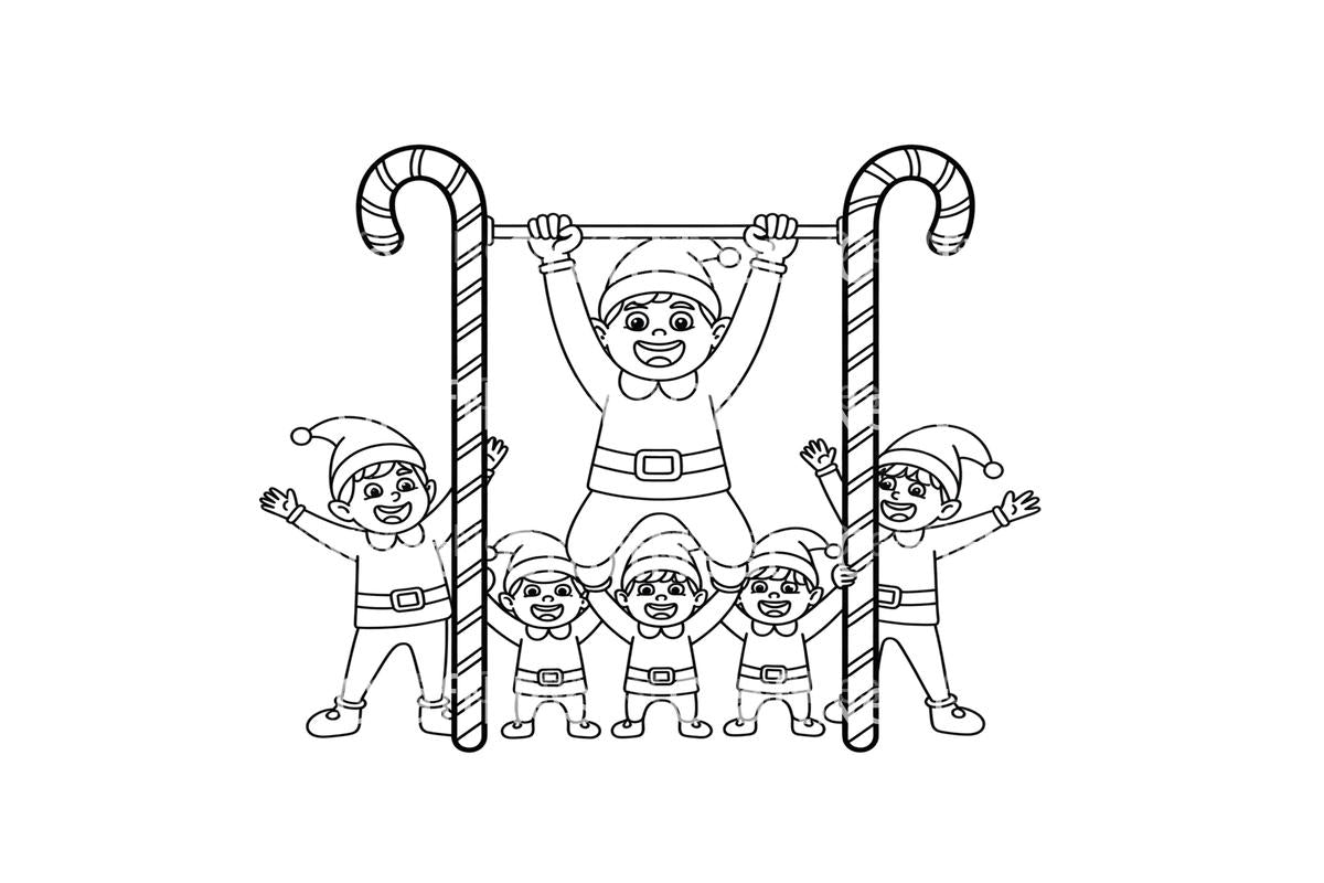 Festive Christmas Elves Coloring Books