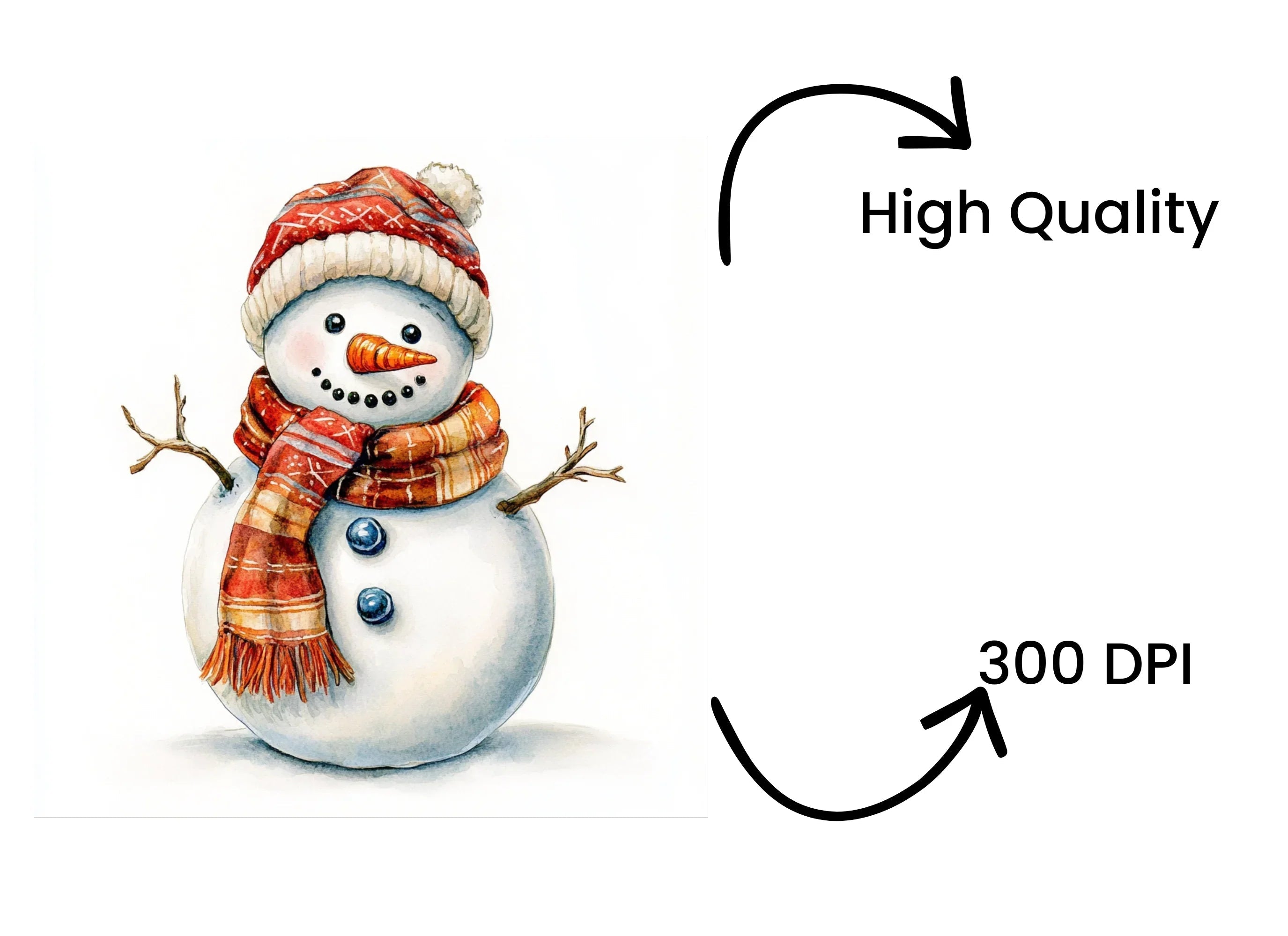 Festive Snowman Clipart Bundle