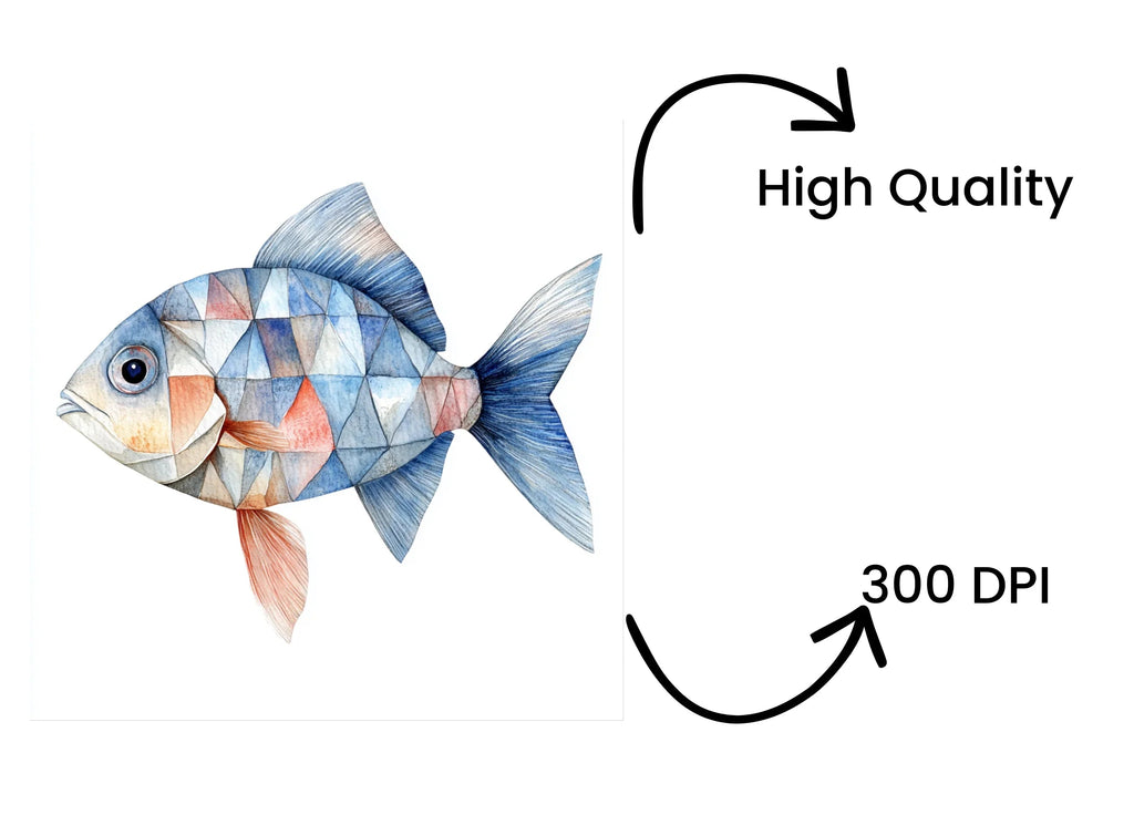 Geometric Fish Clipart Bundle