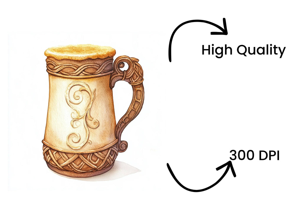 Rustic Beer Mugs Clipart Bundle
