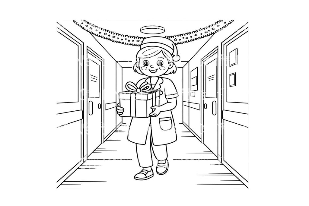 Christmas Nurse Hospital Coloring Books