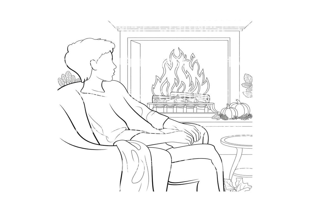 Relaxing Fireplace Scenes Coloring Books