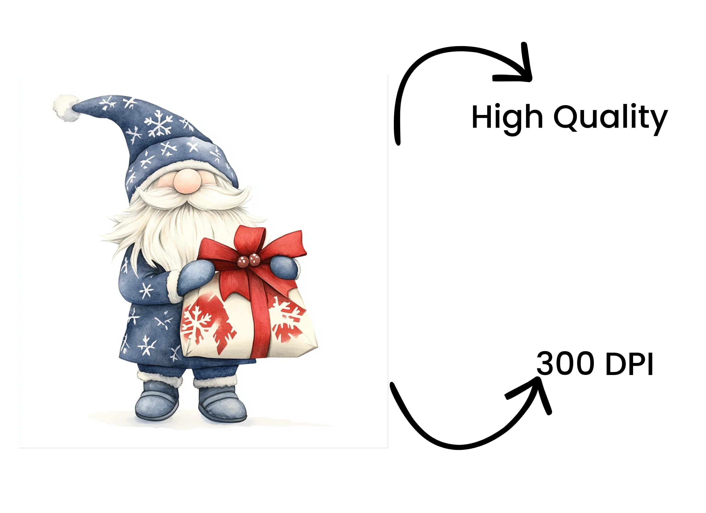 Christmas Gnomes with Presents Clipart Bundle