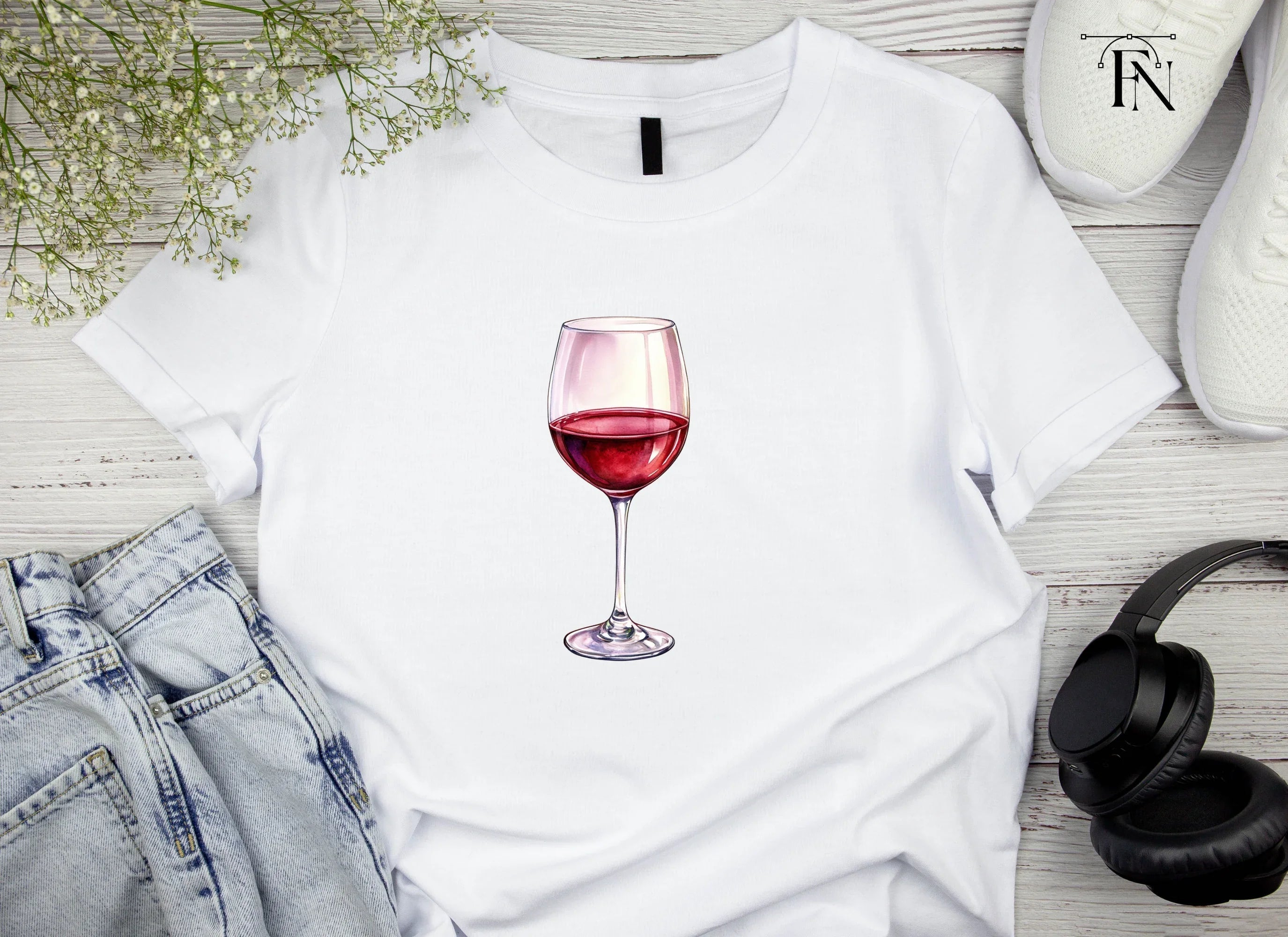 Red Wine Glass Clipart Bundle