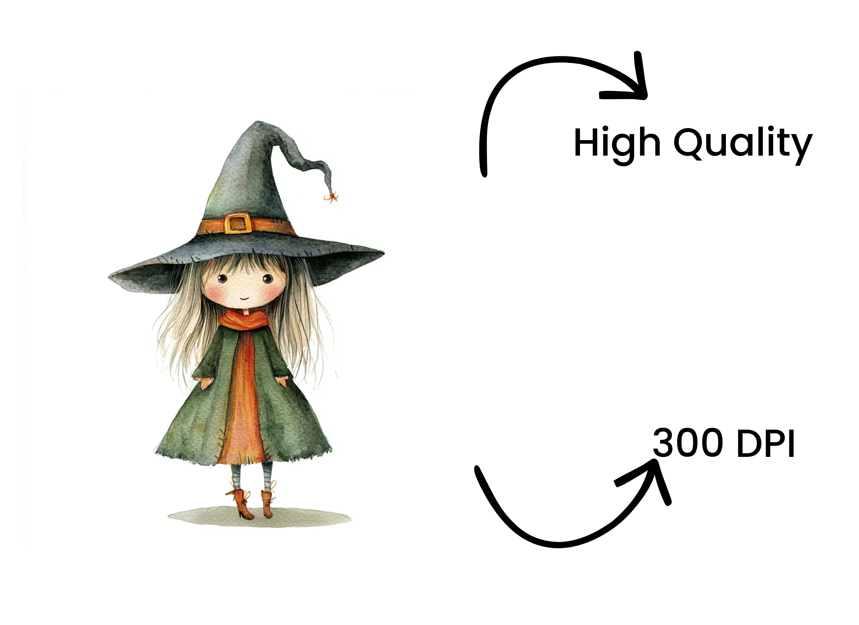 Cute Little Witch Clipart Bundle