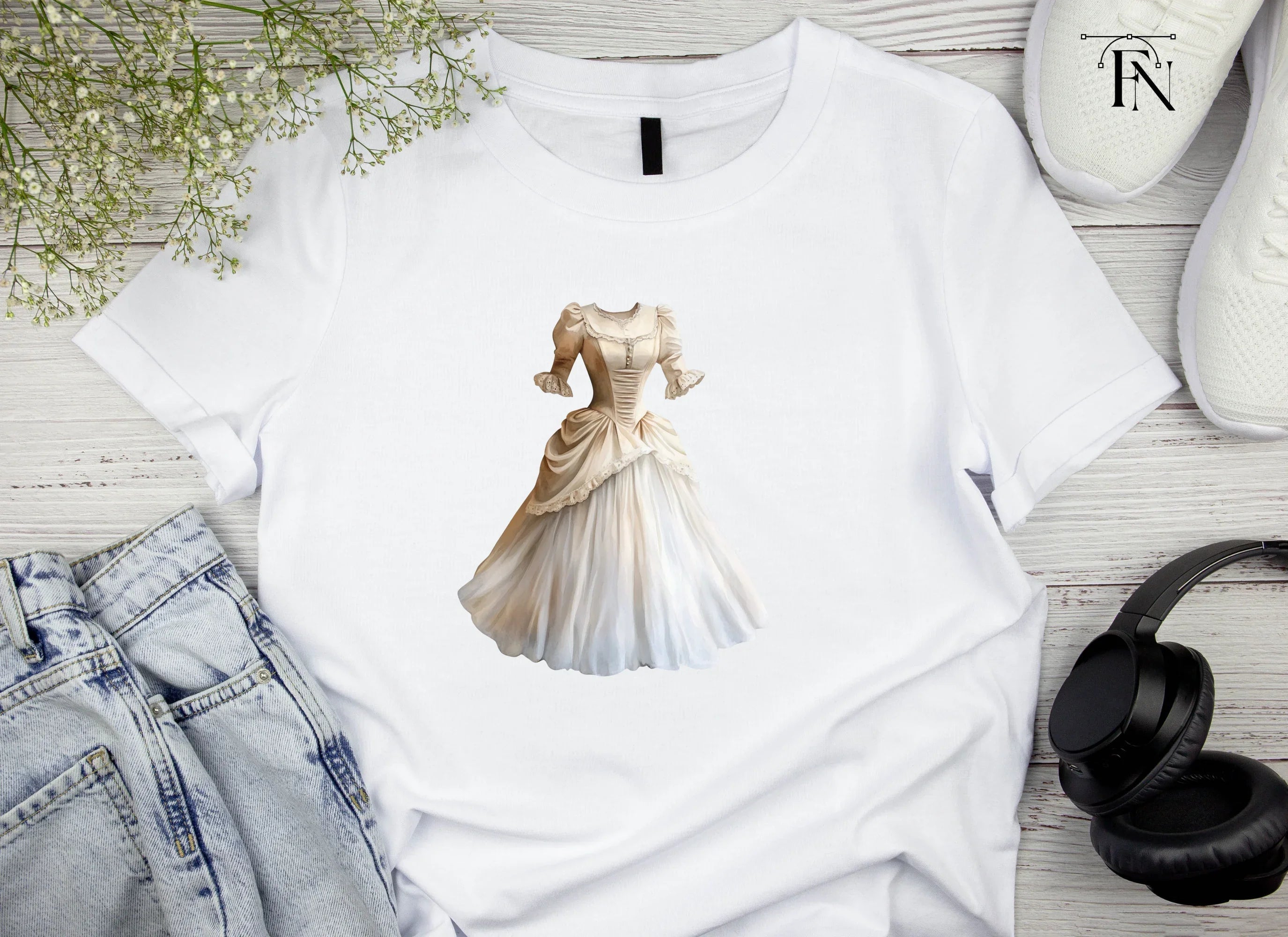 Vintage Wedding Dress Clipart Bundle
