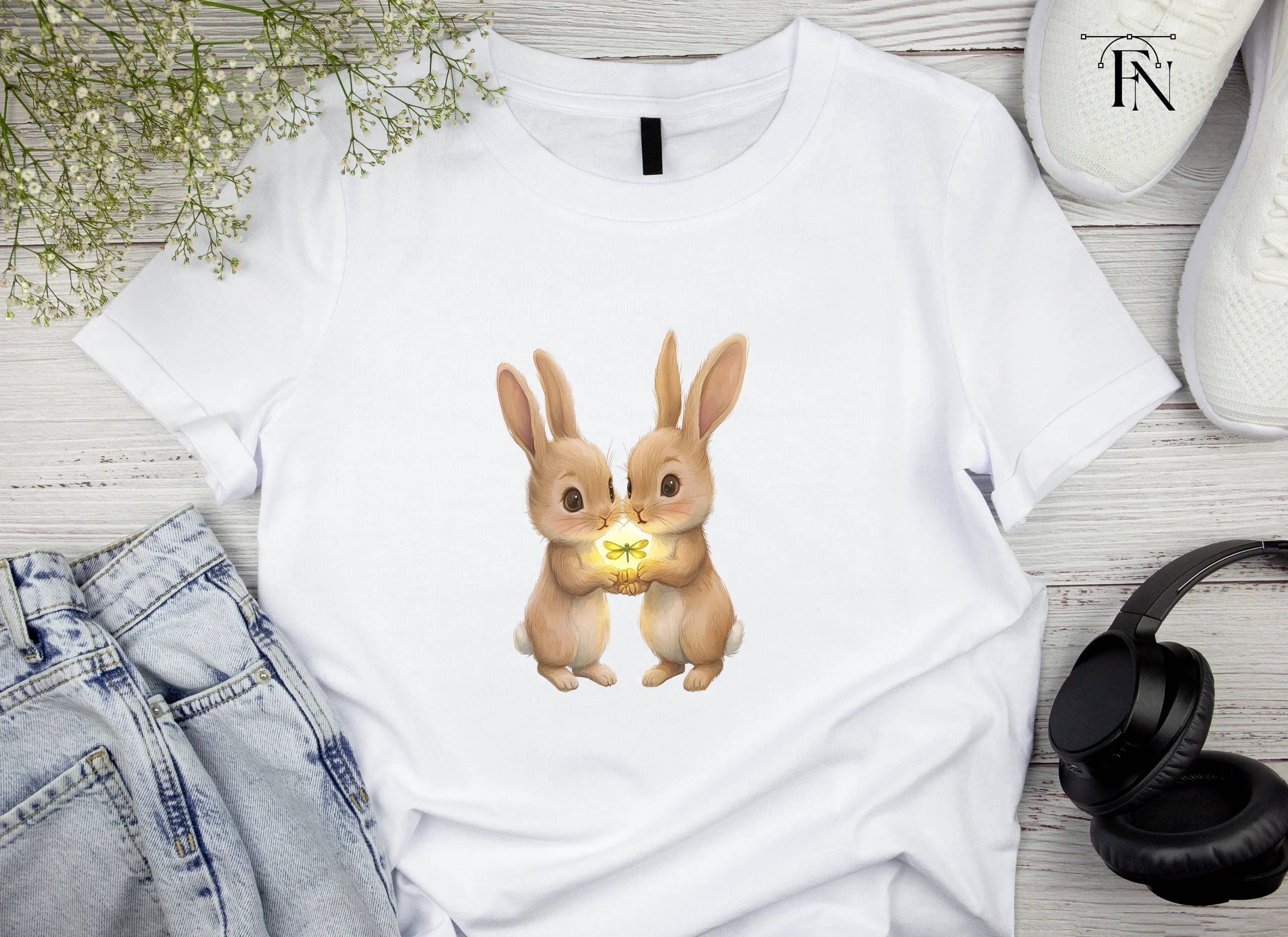 Cute Bunny Couple Clipart Bundle