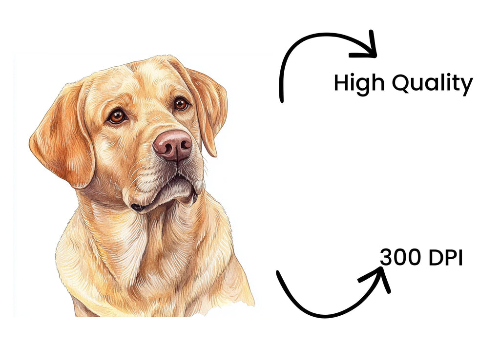 Cute Yellow Labrador Retriever Clipart Bundle