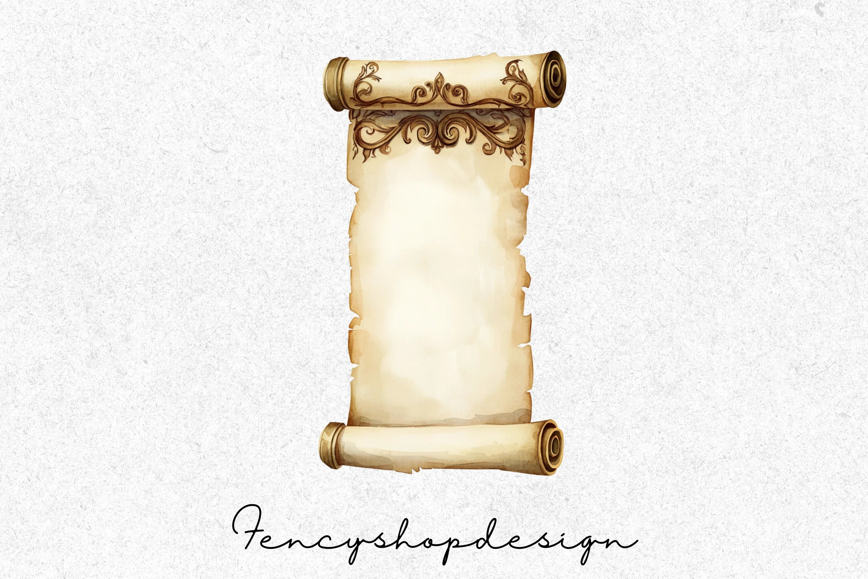 Vintage Scroll Rolls Clipart Bundle