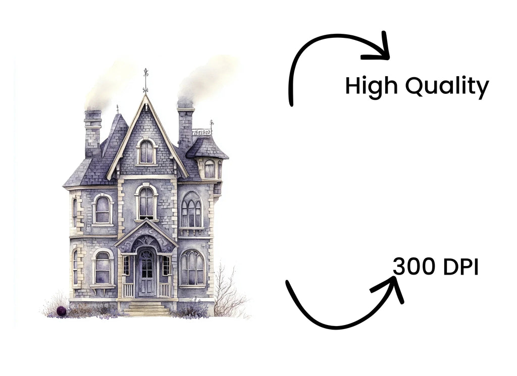 Spooky Haunted House Clipart Bundle