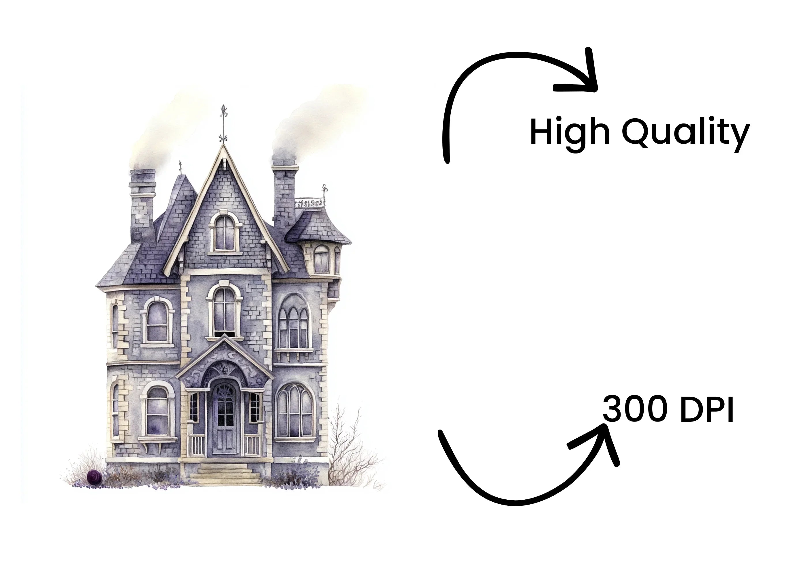 Spooky Haunted House Clipart Bundle
