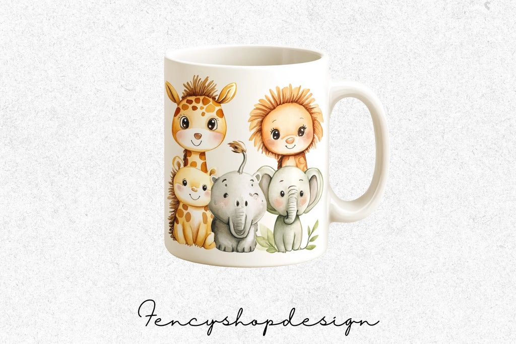 Cute Safari Baby Animals Clipart Bundle