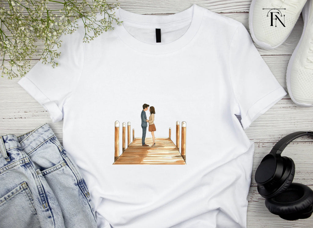 Couple Holding Hands on Pier Clipart Bundle