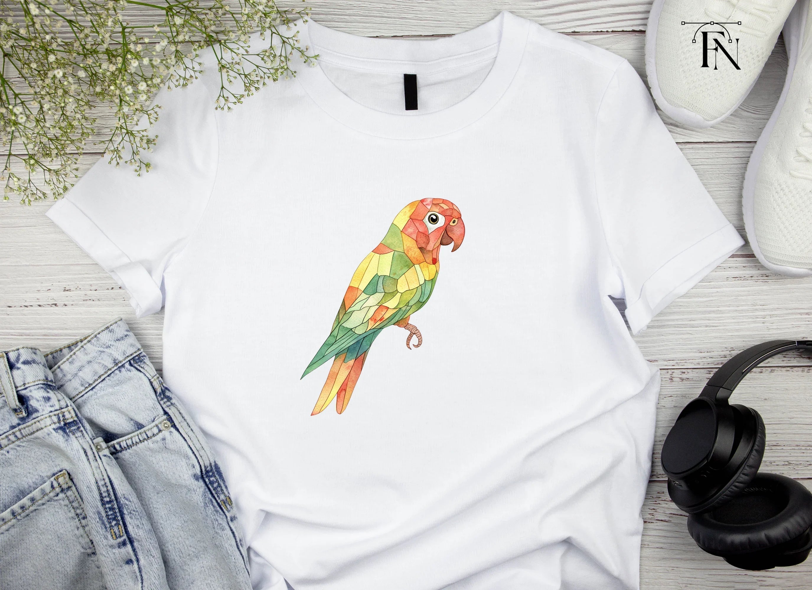 Geometric Parrot Clipart Bundle