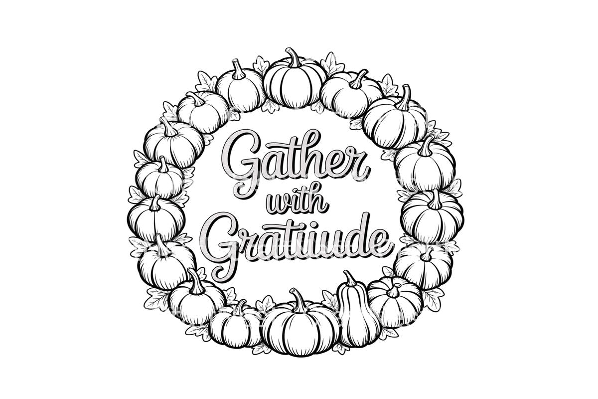 Thanksgiving Wreath Coloring Books