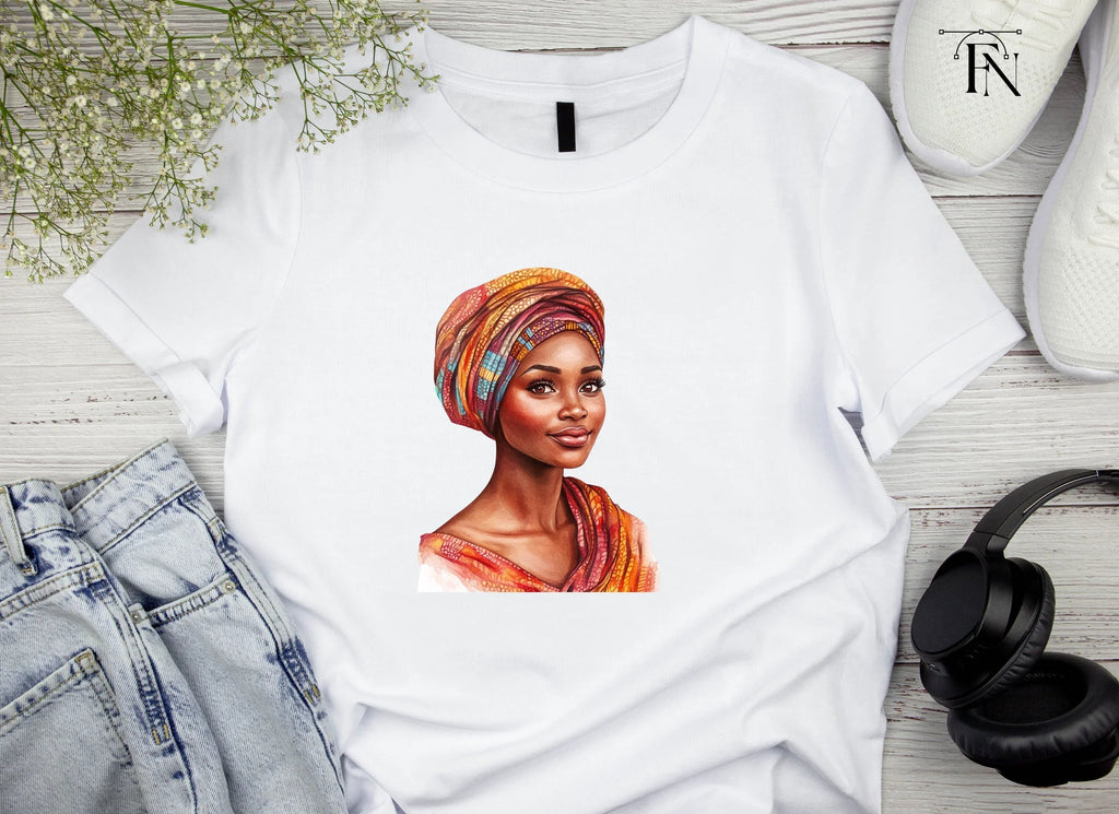 Beautiful African Woman Turban Clipart Bundle