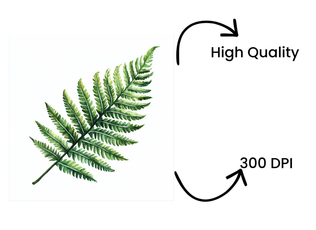 Green Fern Foliage Clipart Bundle