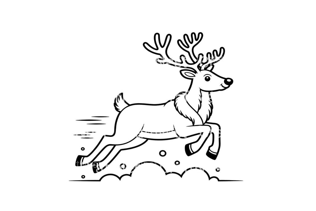 Cute Reindeerfor Kids Coloring Books