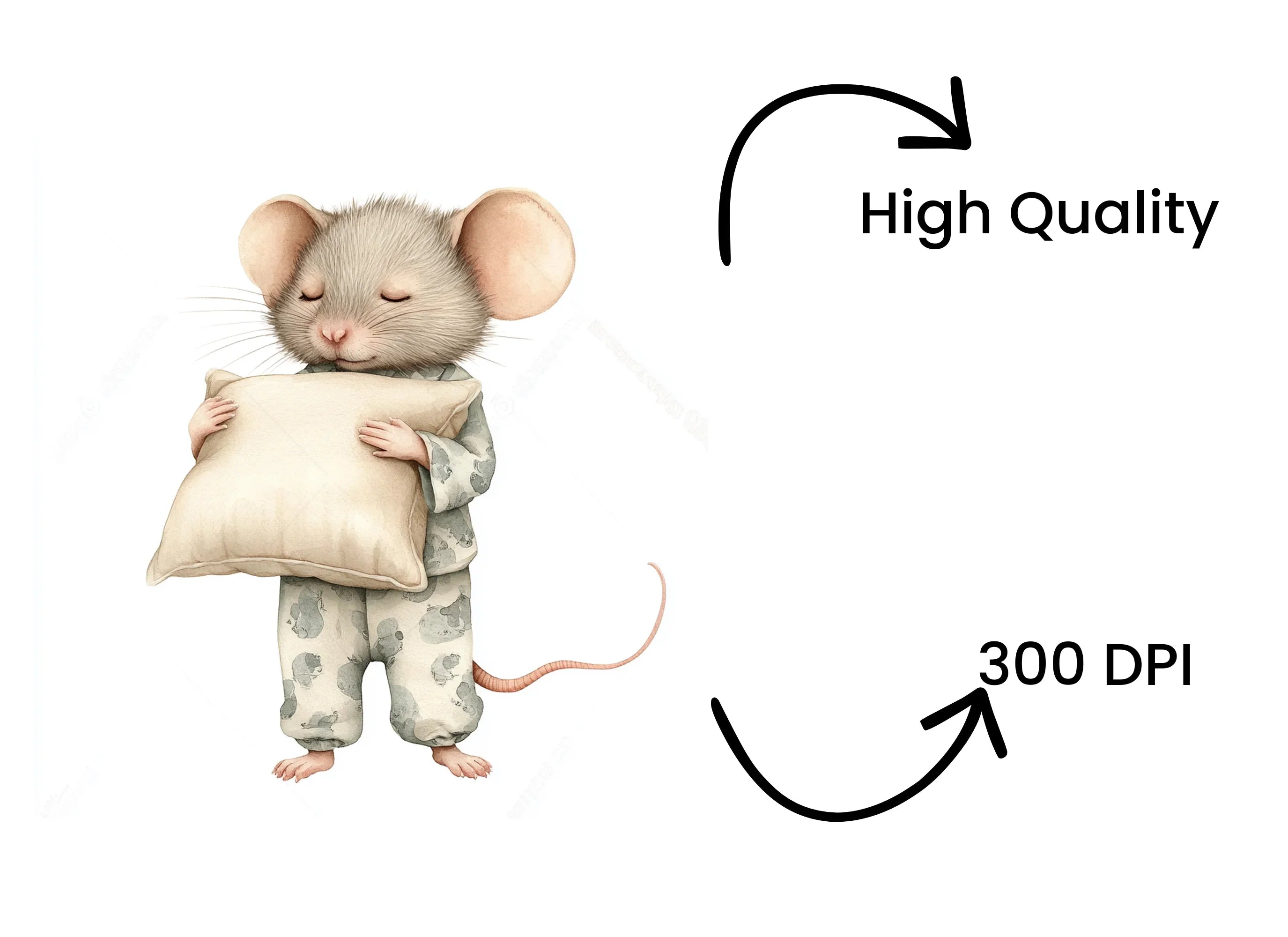 Sleeping Mice Clipart Bundle
