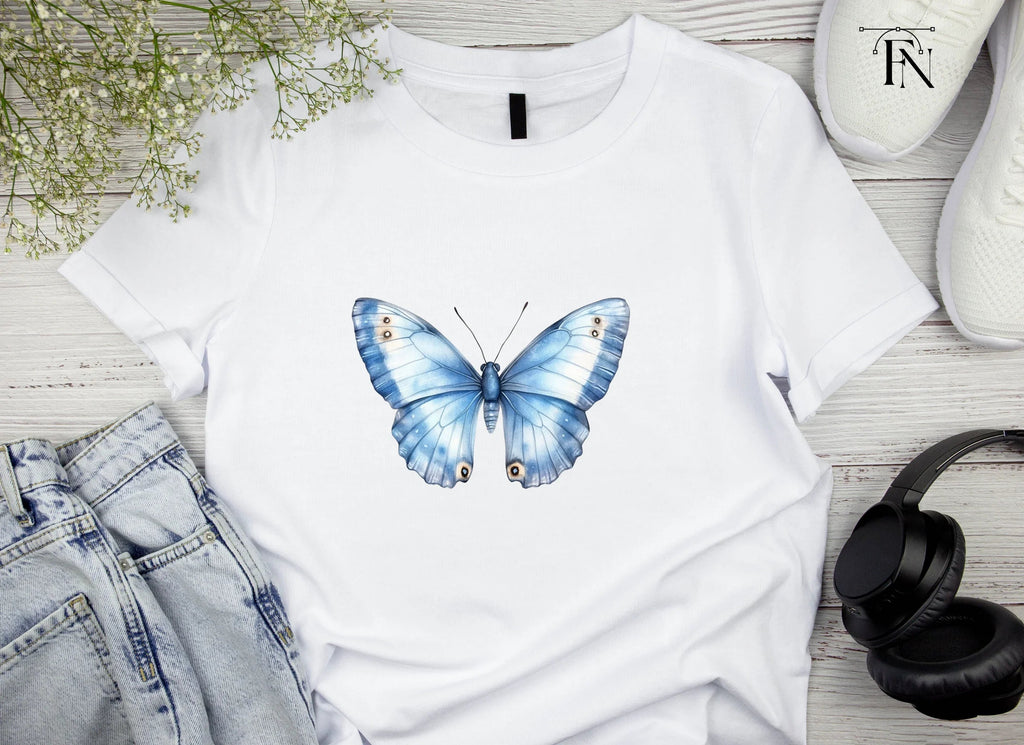 Light Blue Butterfly Clipart Bundle