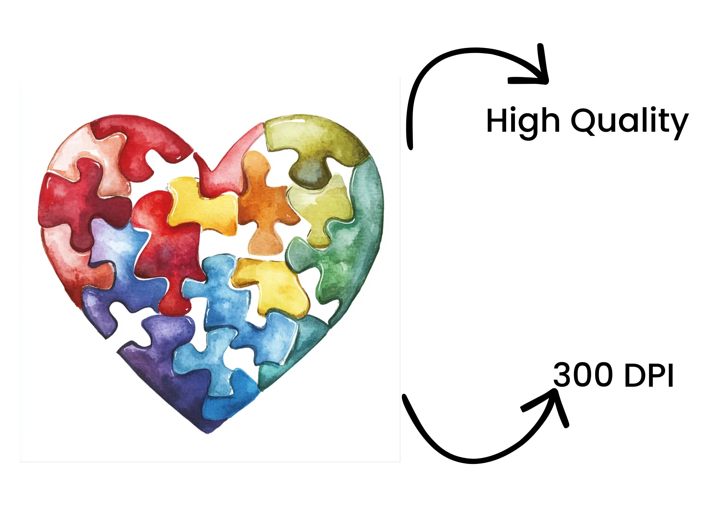 Puzzle Heart Clipart Bundle