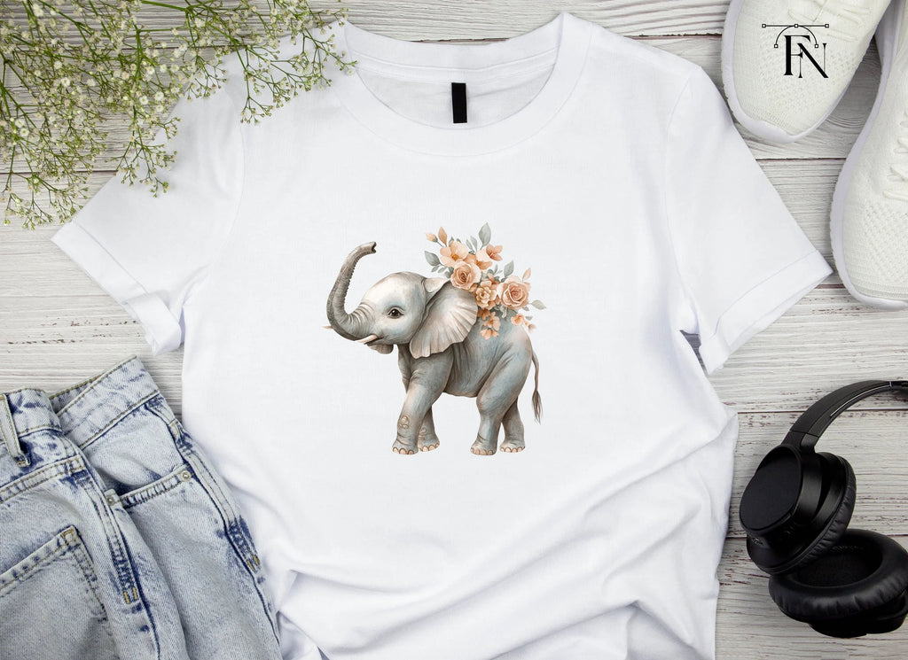 Floral Elephant Clipart Bundle