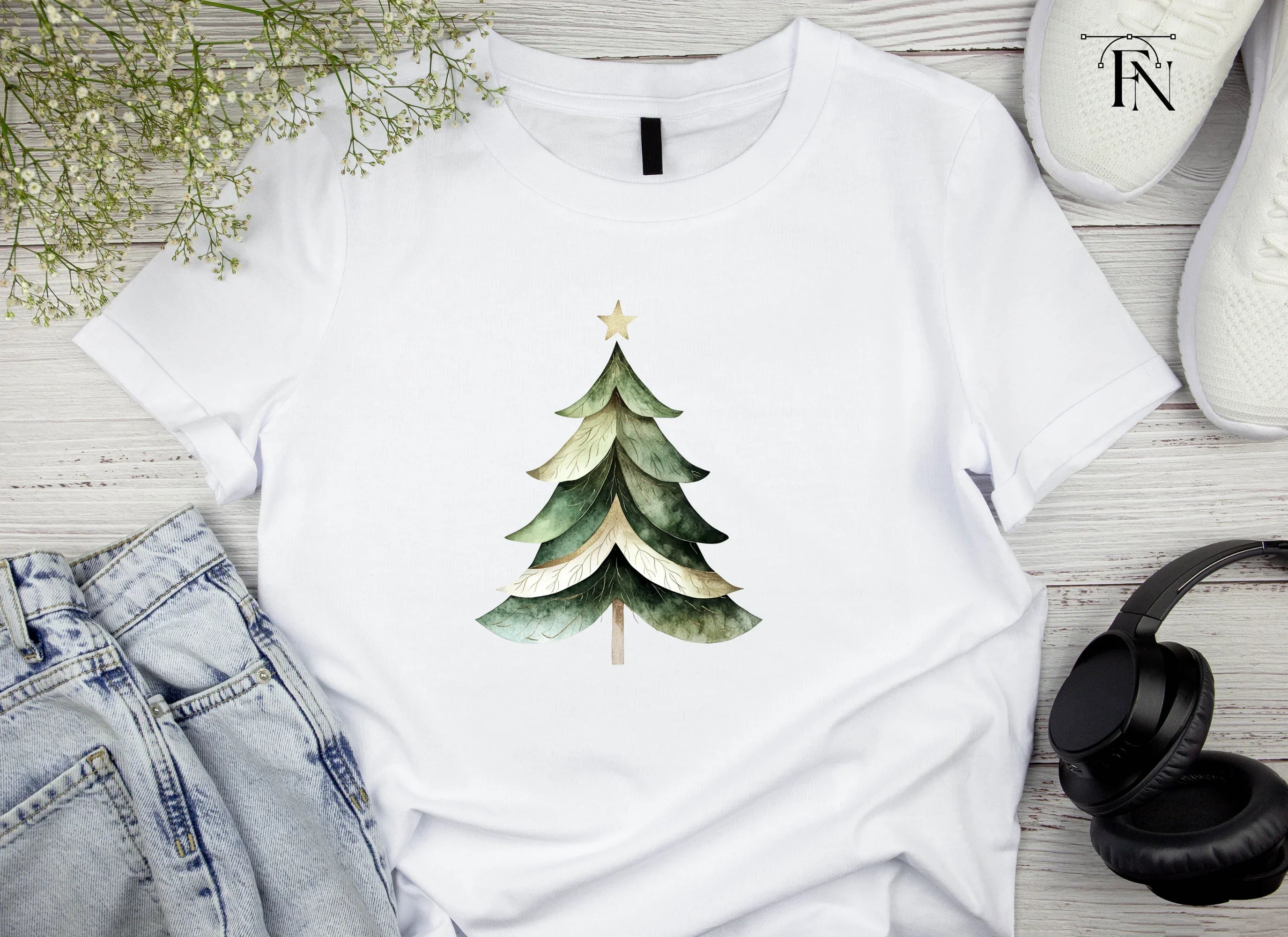 Elegant Pine Tree Illustrations Clipart Bundle