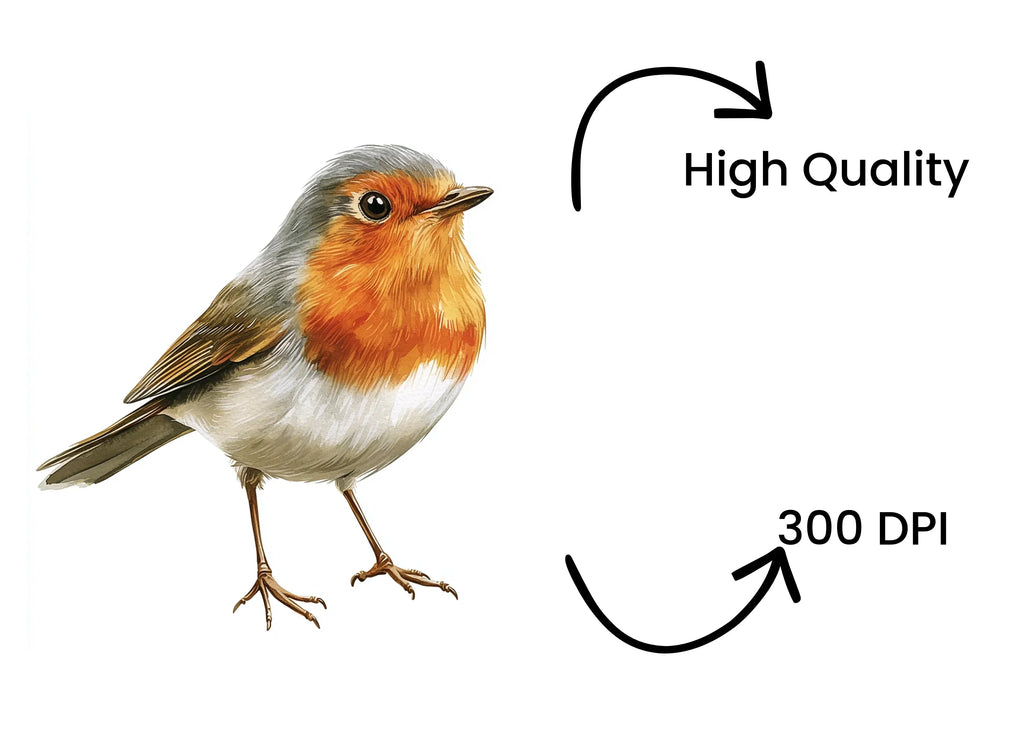 Cute European Robin Bird Illustrations Clipart Bundle