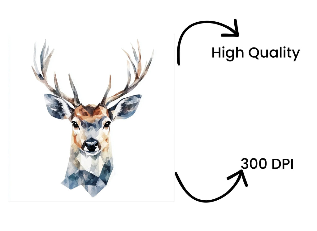 Geometric Deer Head Designs Clipart Bundle