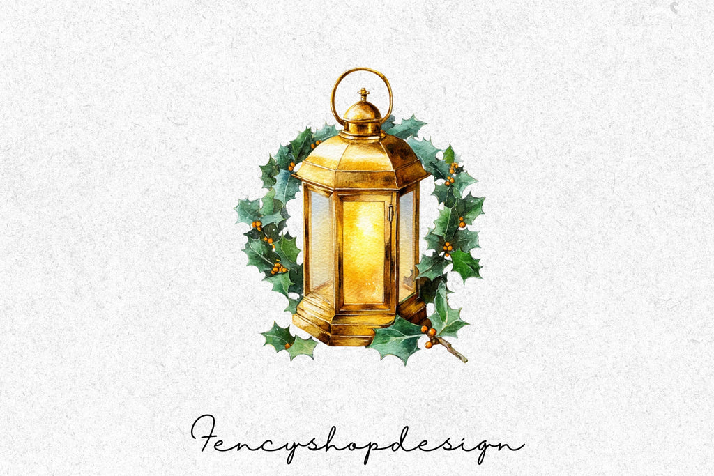 Christmas Lanterns Clipart Bundle