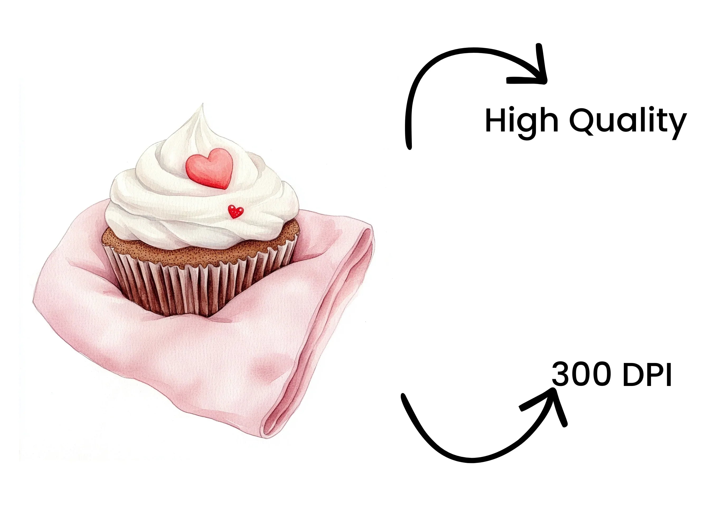 Valentine's Day Cupcake Clipart Bundle
