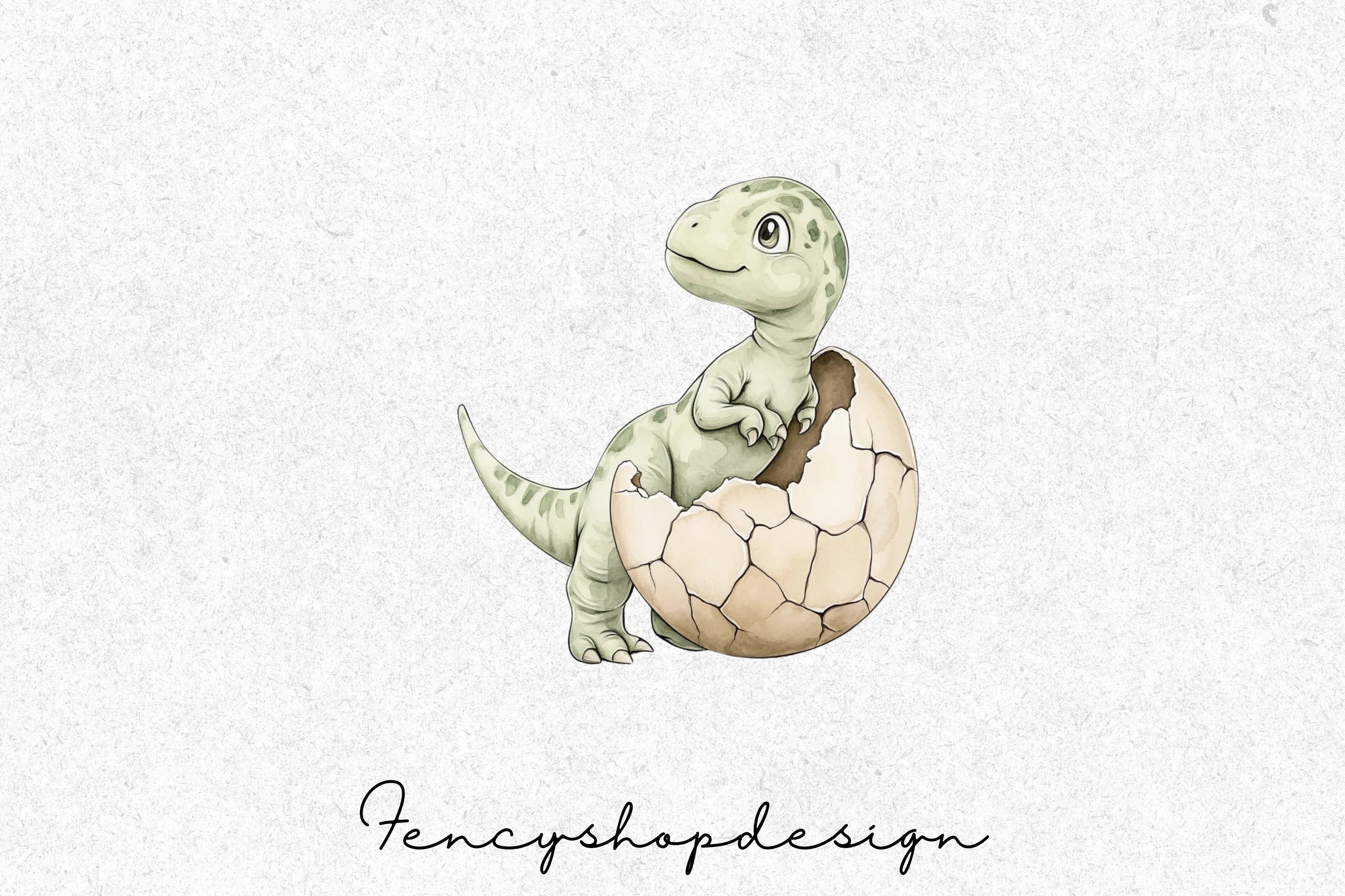 Cute Baby Dinosaur Hatching Clipart Bundle