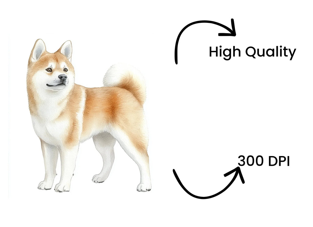 Akita Dog Breed Clipart Bundle