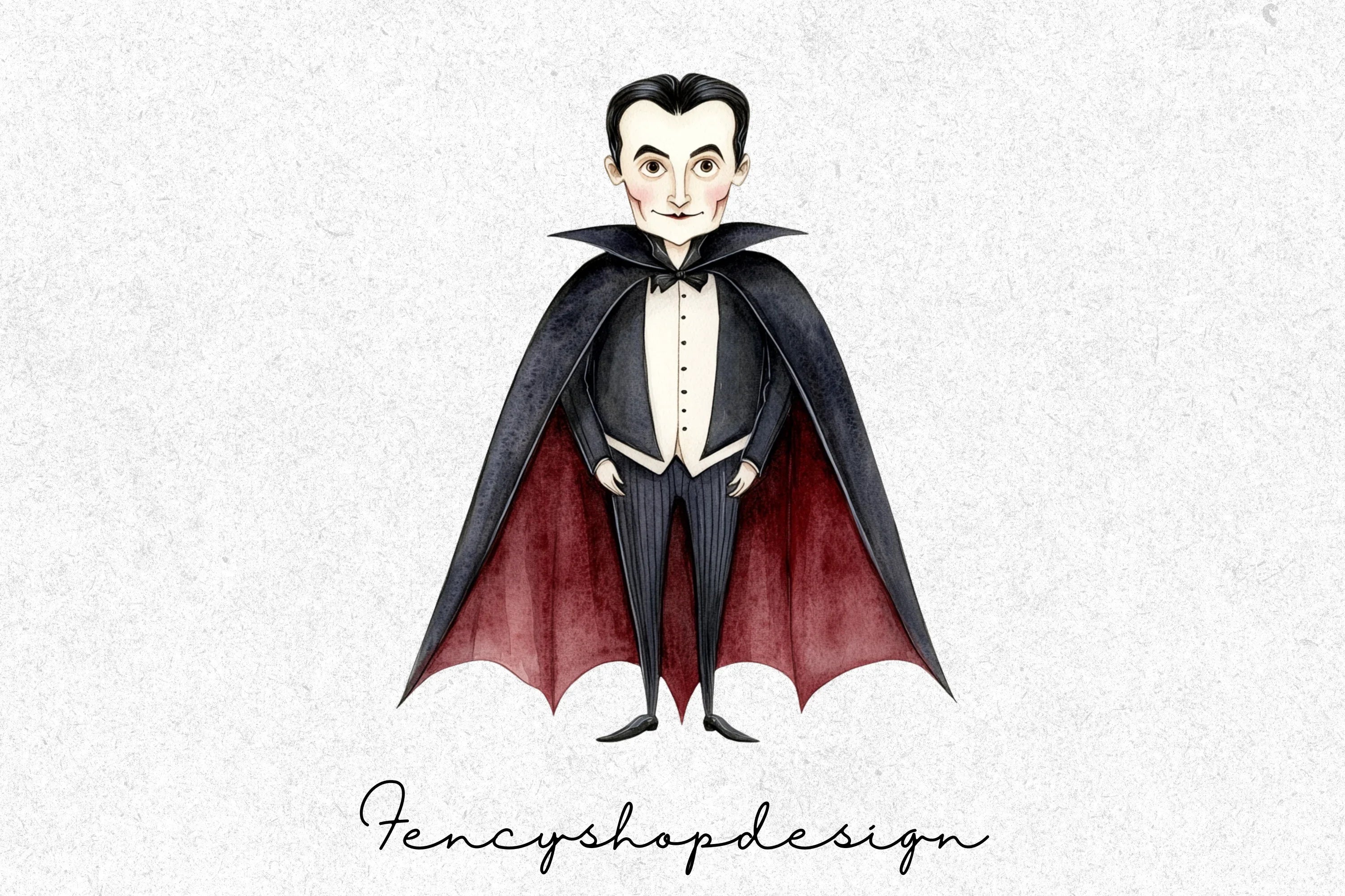 Cute Vampire Characters Clipart Bundle