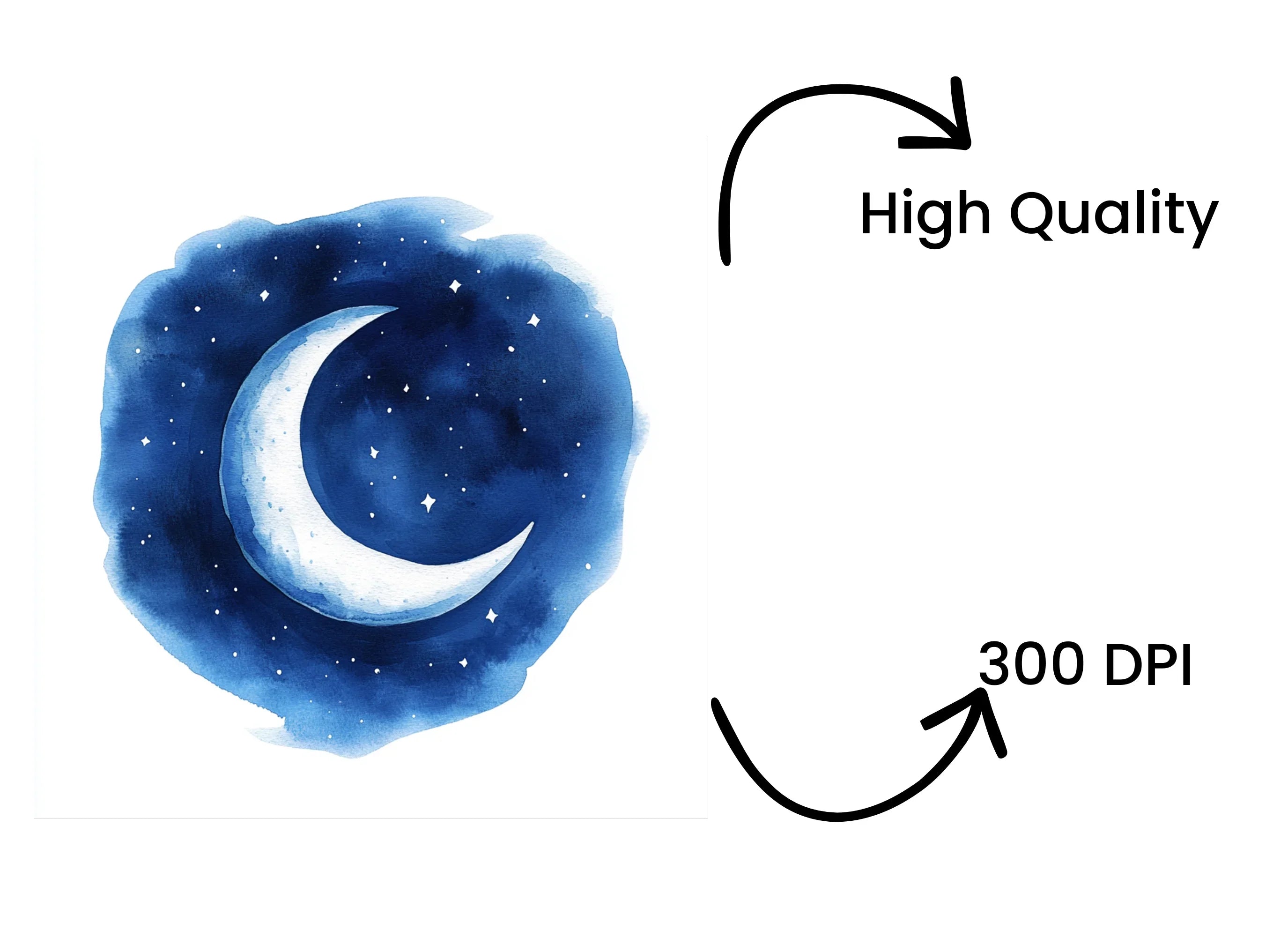 Night Sky Moon Clipart Bundle
