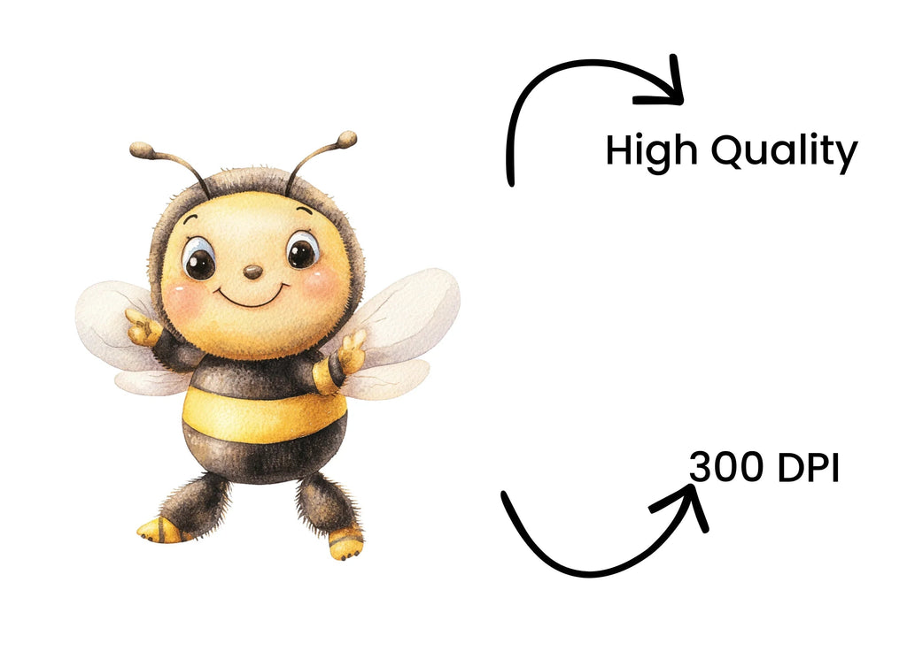 Cute Baby Bee Clipart Bundle