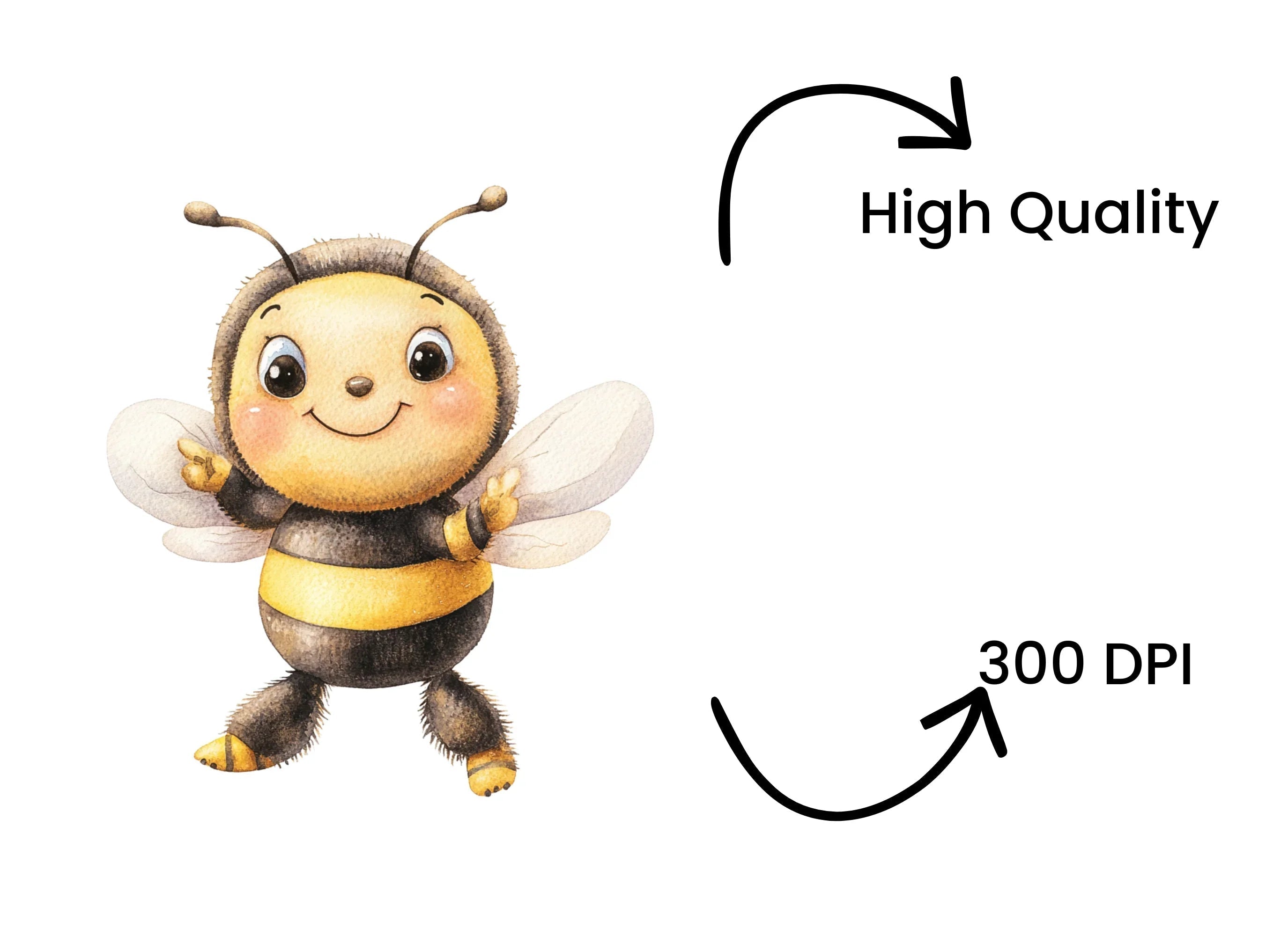 Cute Baby Bee Clipart Bundle