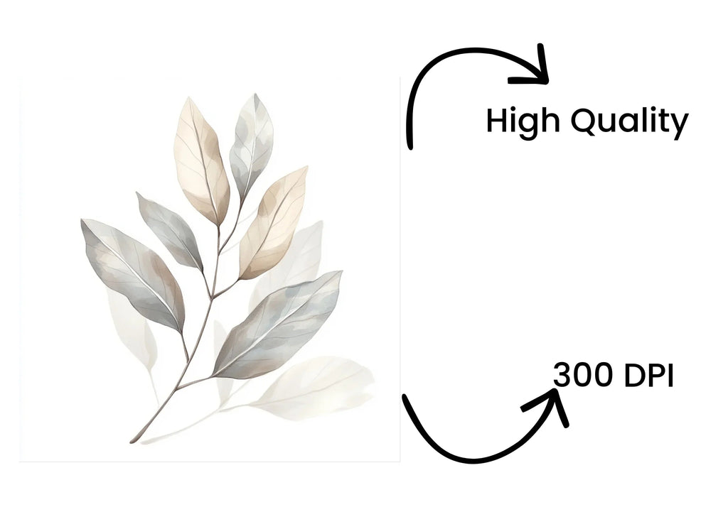Neutral Leaves Clipart Bundle