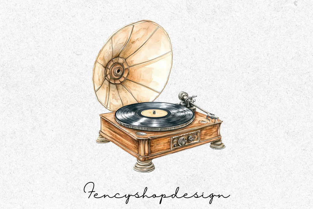 Vintage Gramophone Clipart Bundle