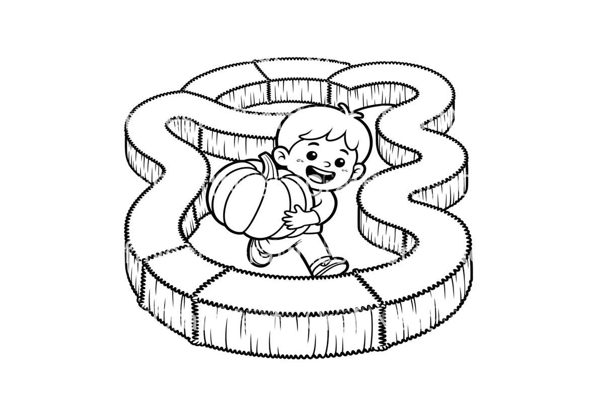Pumpkin Patch Maze for Kids Coloring Books