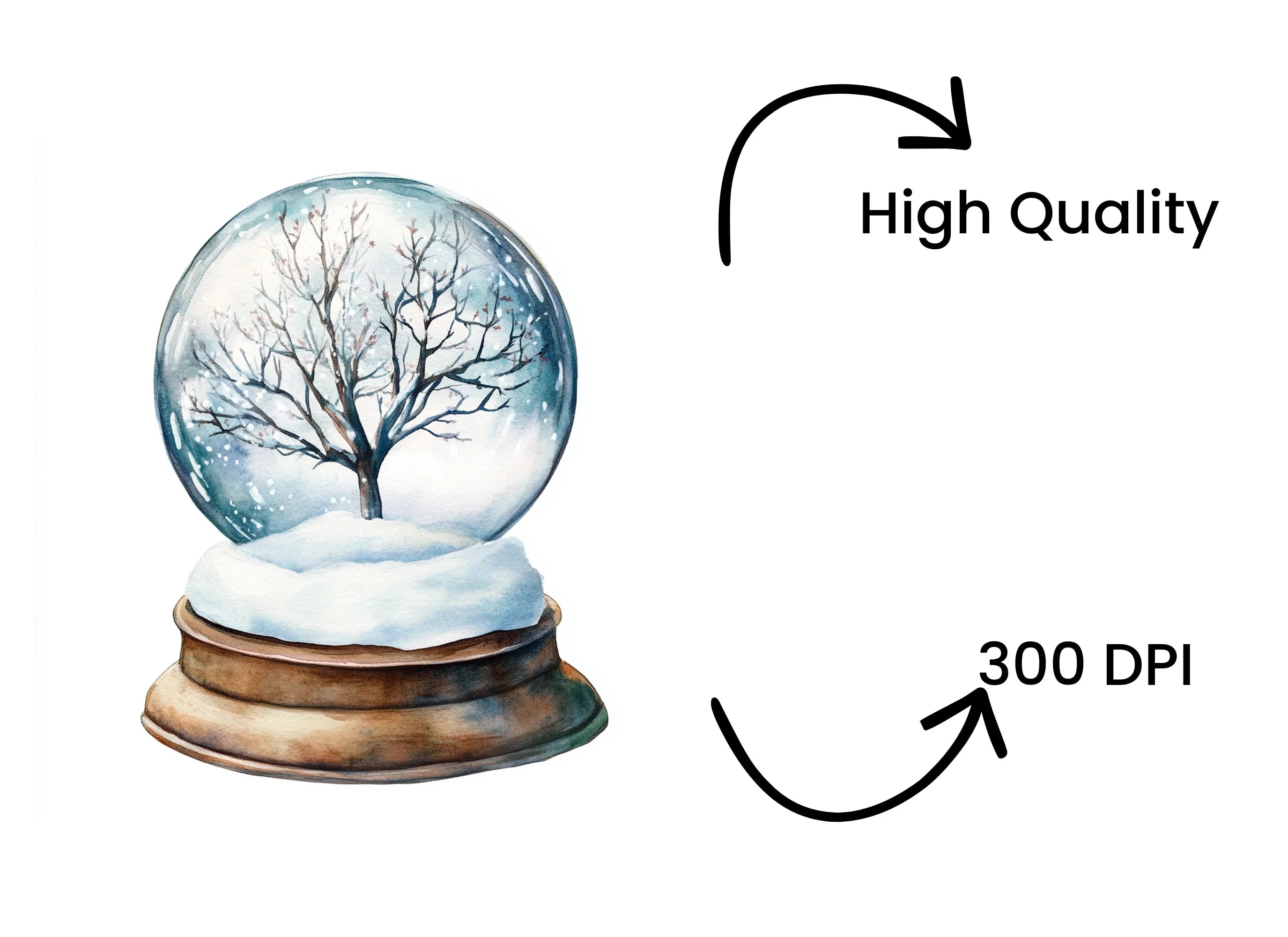 Winter Snow Globe Clipart Bundle