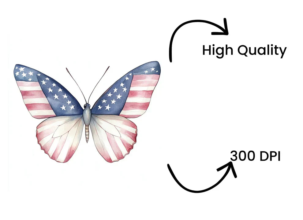 Patriotic Butterfly Clipart Bundle
