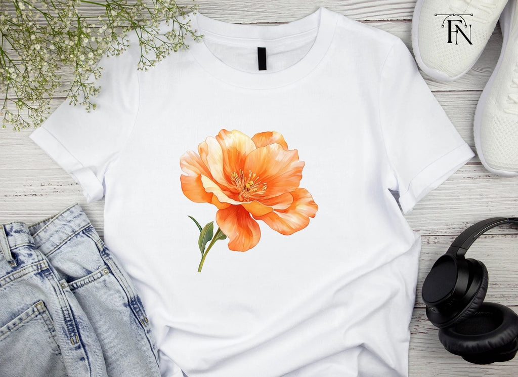 Vibrant Orange Flower Clipart Bundle