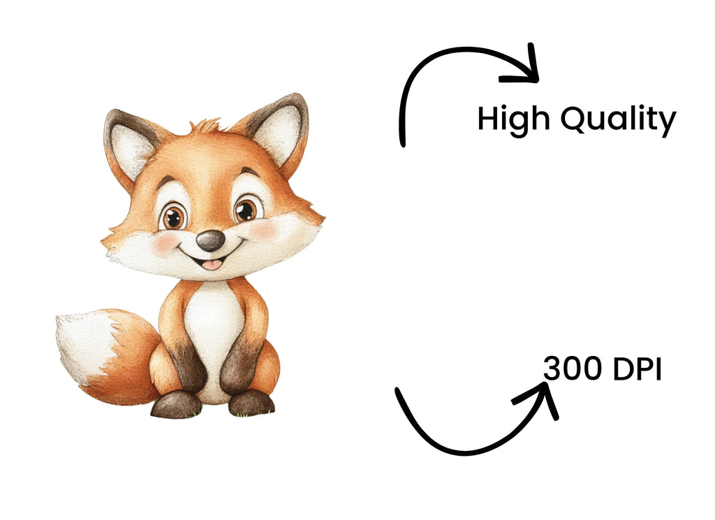 Cute Baby Fox Clipart Bundle