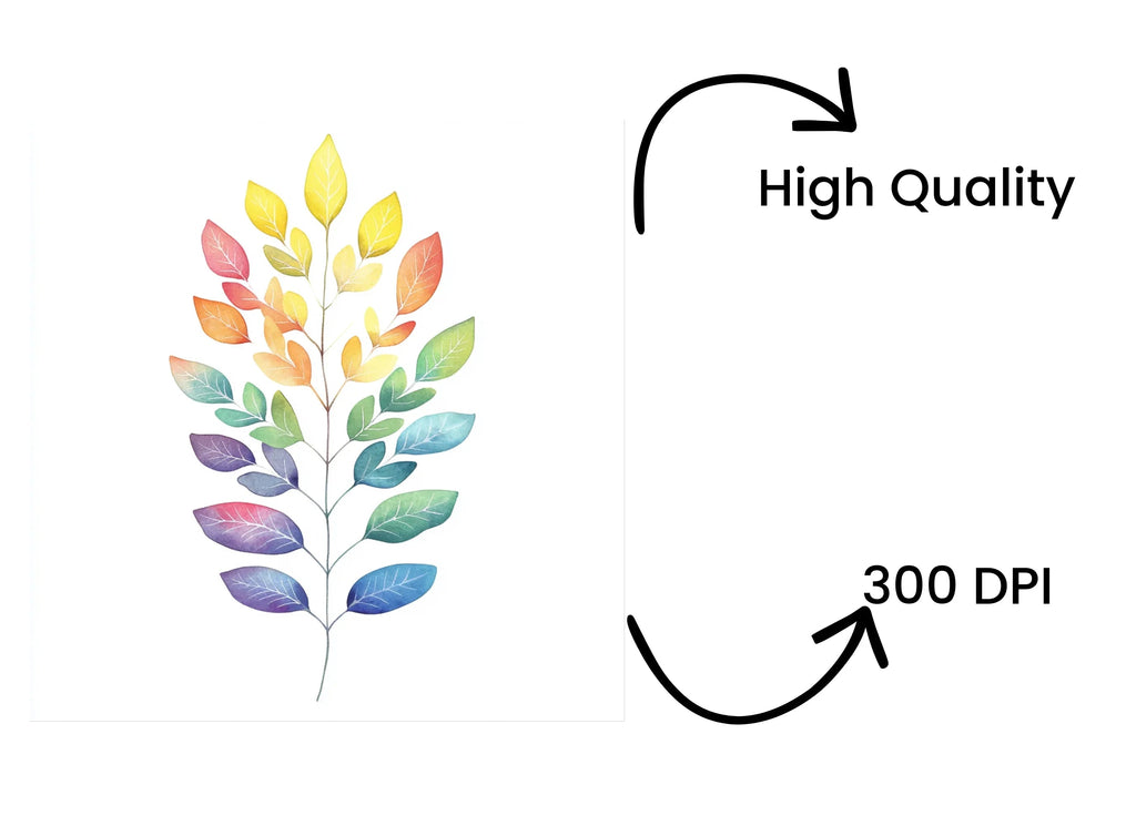 Rainbow Tree Leaves Clipart Bundle