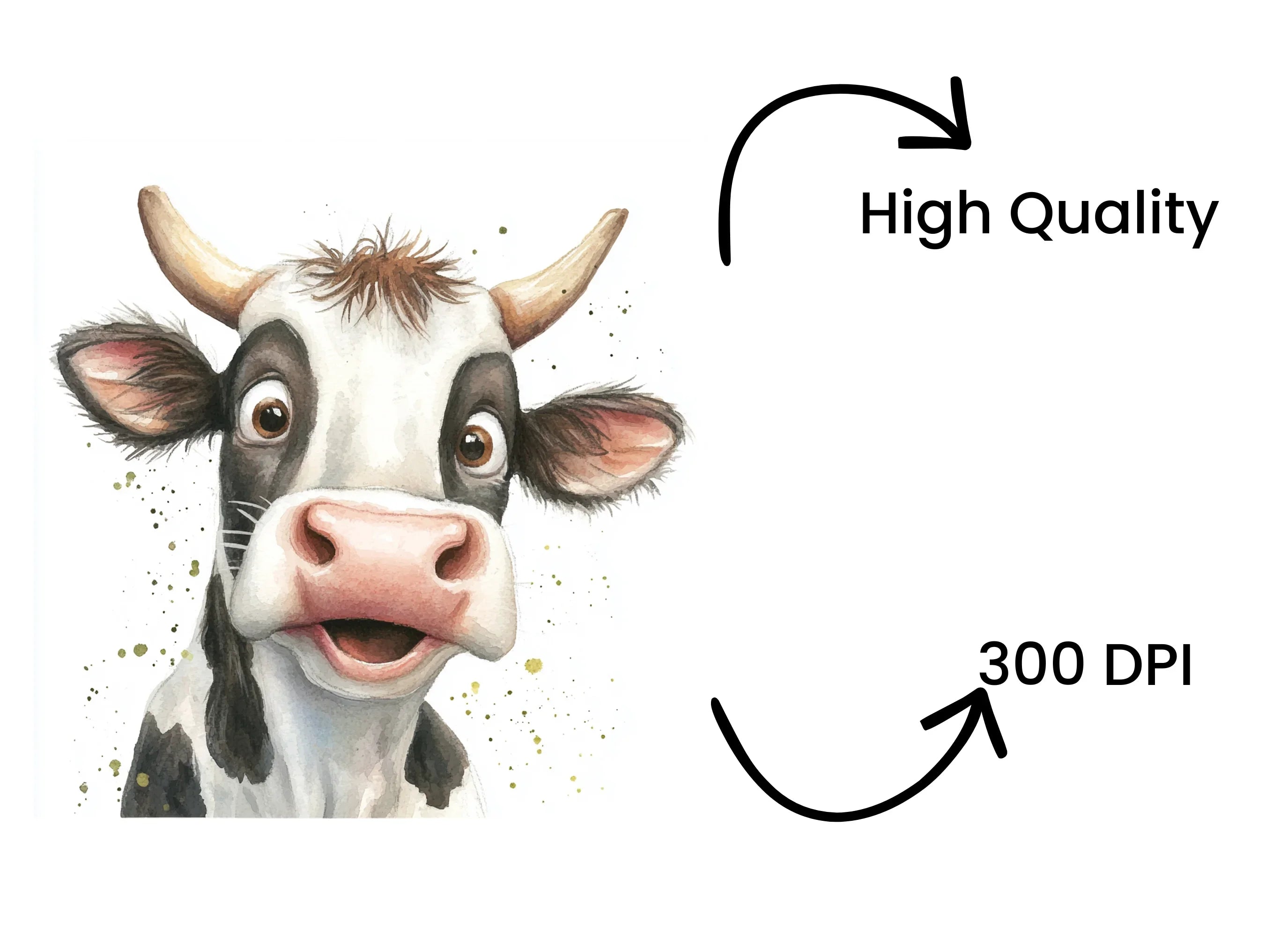 Funny Holstein Cow Faces Clipart Bundle