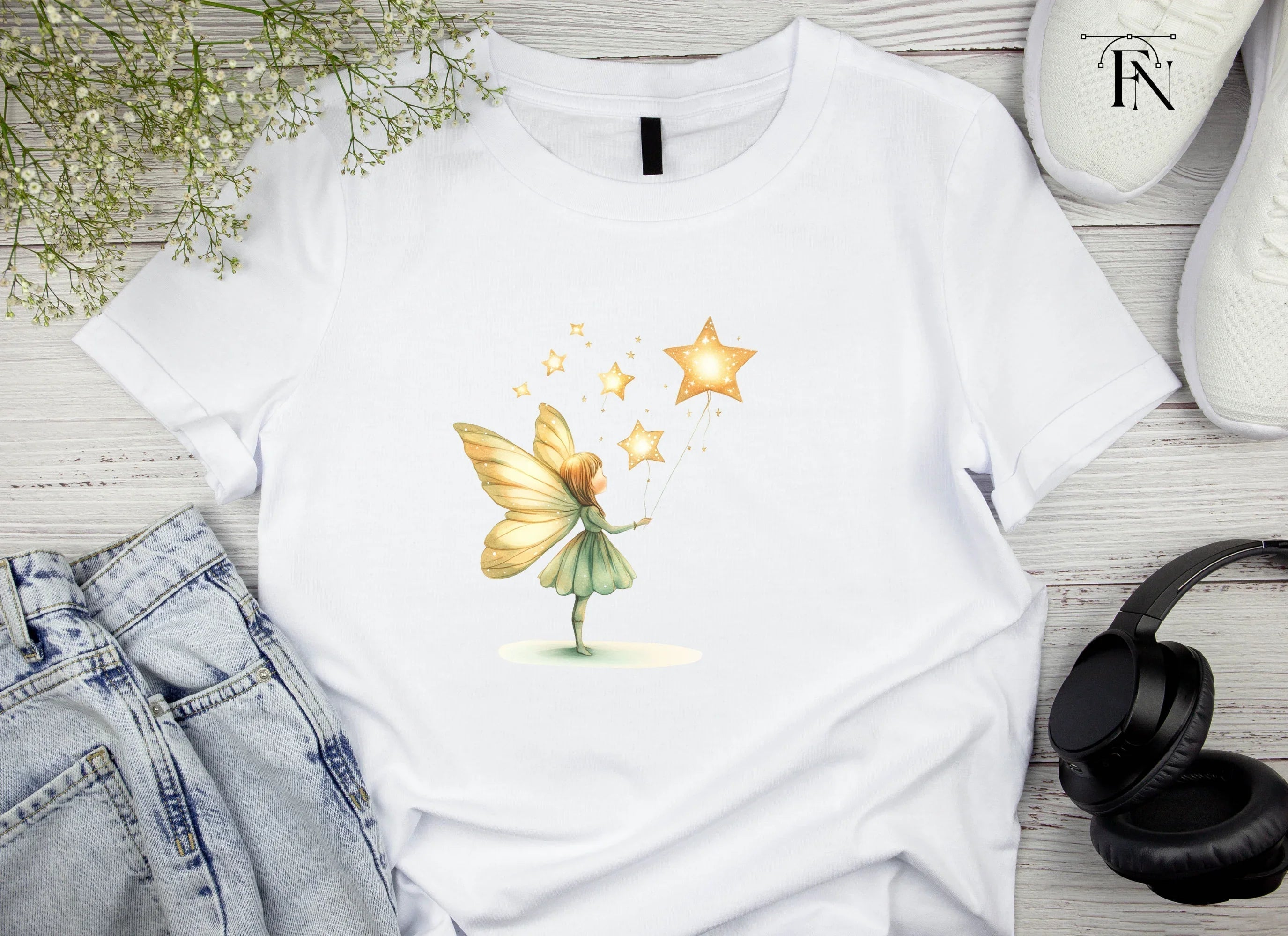 Fairy Holding Star Wand Clipart Bundle
