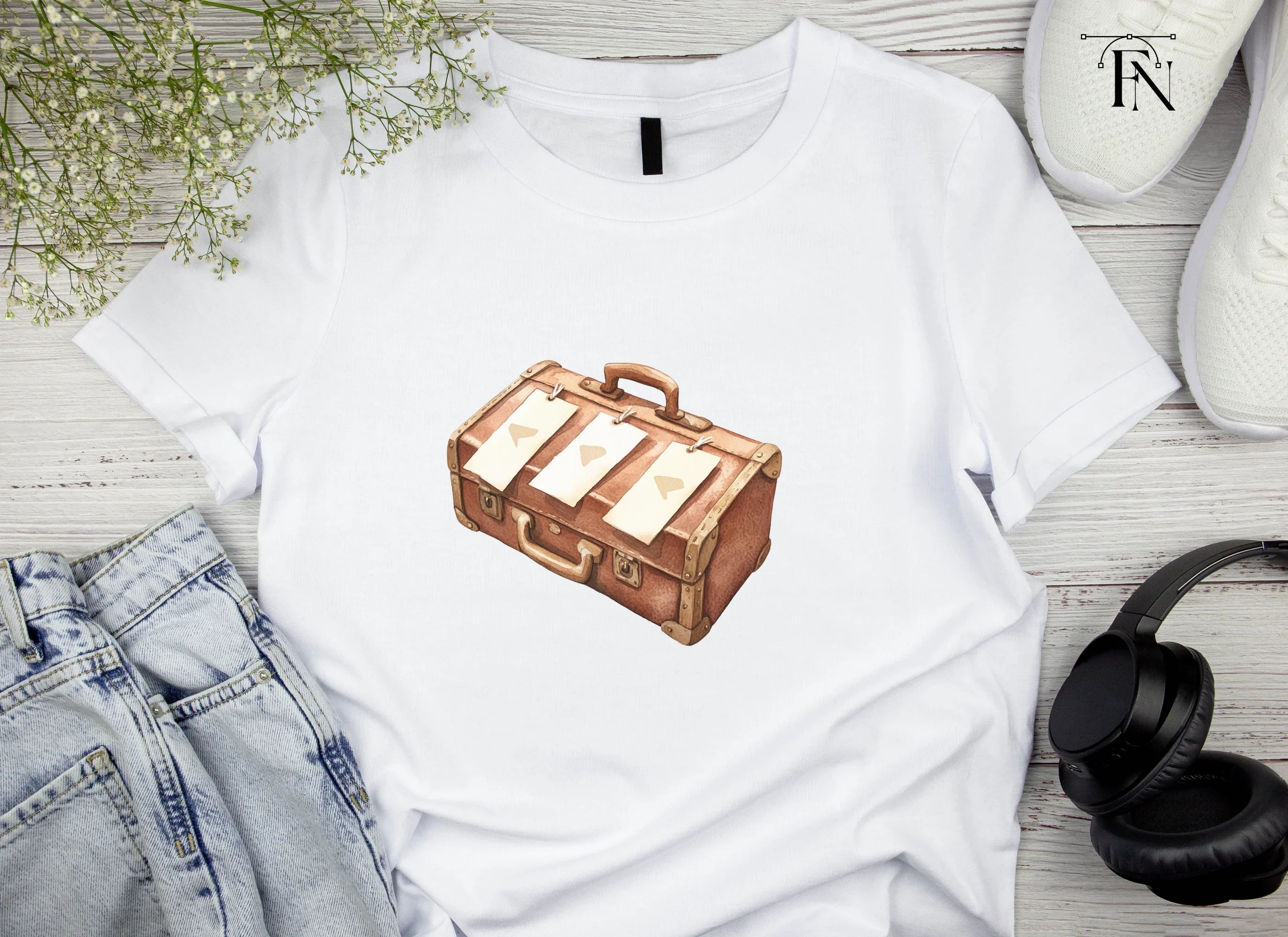Vintage Travel Suitcases Clipart Bundle