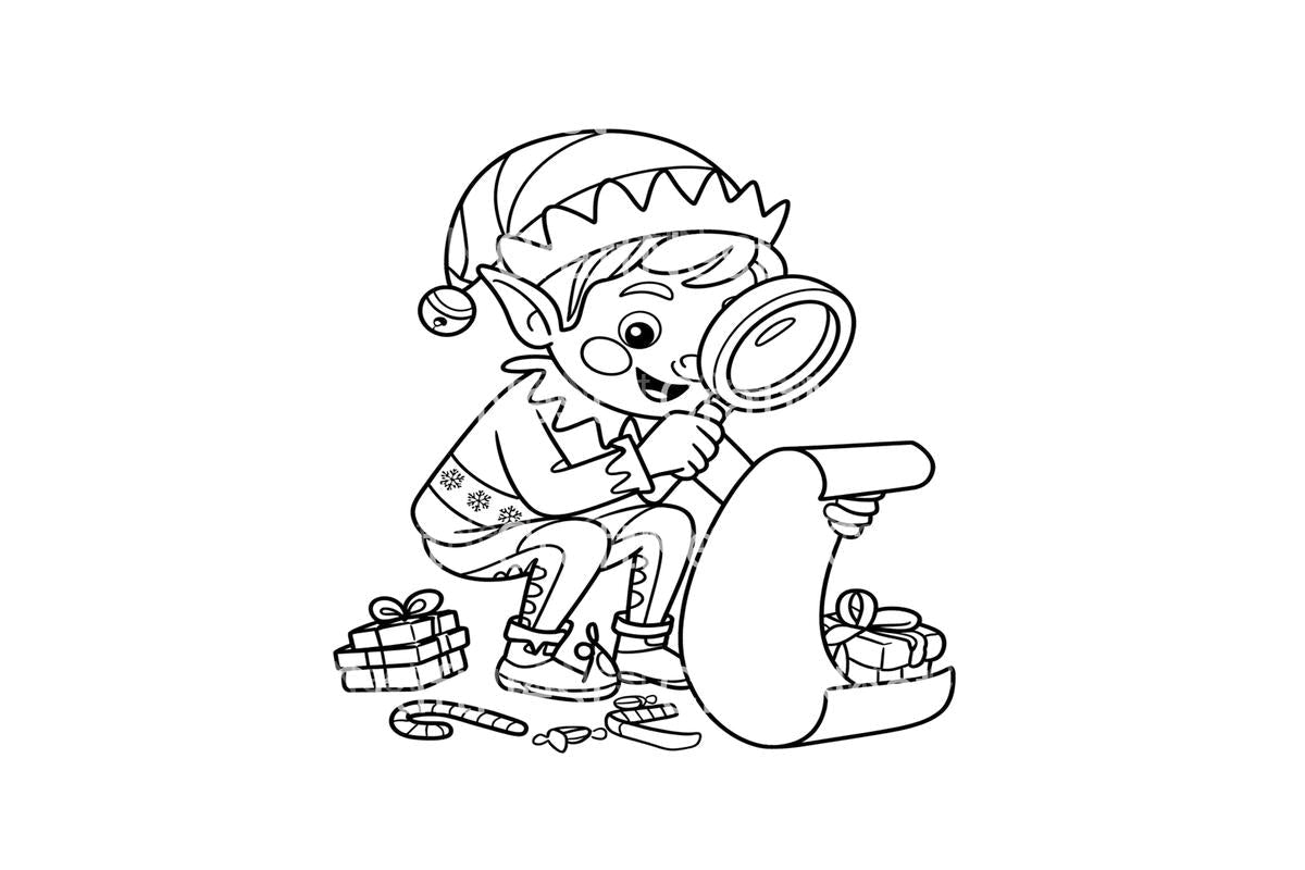 Christmas Elf Wish ListPlanner Coloring Books